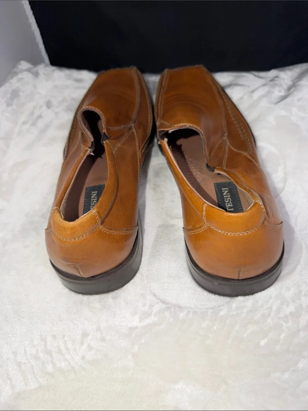 Bottesini Men’s Leather Slip-On Loafers Cognac Brown Size 13 Dress Shoes